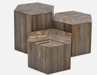 JAVA set of 3 recycled teak wood nesting tables