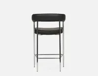 TAURO leatherette stool, chrome plated frame, seat height 66cm