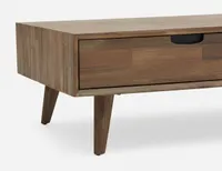 DINA acacia wood coffee table with storage 120 cm