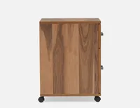 FRANKE walnut veneer filing cabinet on casters