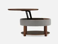 DAMIAN wood veneer lift-top coffee table with storage 84 cm