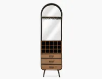 EVANS fir wood and metal wine cabinet