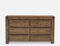 HAMBURG acacia wood 6-drawer dresser