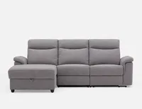 ROGER left-facing power-reclining sectional sofa with storage