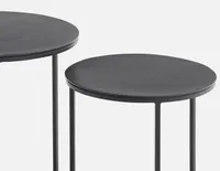 ALMATY set of 3 aluminum and iron nesting tables