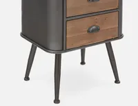 EVANS fir wood and metal end table