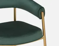 TAURO velvet chair, gold plated frame