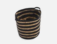 BUSQUE set of 3 cotton rope and woven straw baskets