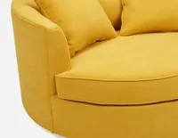 KUDELS velvet cuddler chair