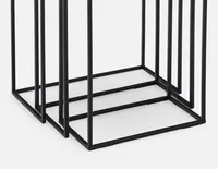 ALLIE set of 3 aluminum and iron nesting tables