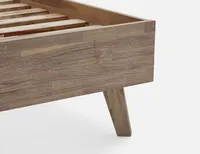 KABBANN acacia wood queen bed