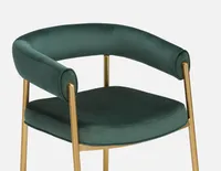 TAURO velvet chair, gold plated frame