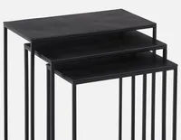 ALLIE set of 3 aluminum and iron nesting tables