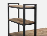 FARID recycled teak desk with shelves 120 cm