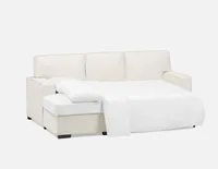 GUYLAINE left-facing sectional sofa-bed with storage