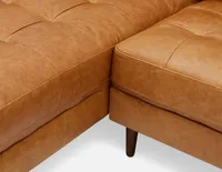KINSEY left-facing 100% leather sectional sofa
