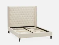 VERSAILLES tufted upholstered wingback king bed