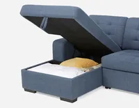 CAROLE left-facing sectional sofa-bed with storage