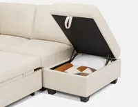 DELPHINE right-facing sectional sofa-bed with storage