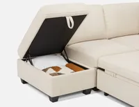 DELPHINE left-facing sectional sofa-bed with storage