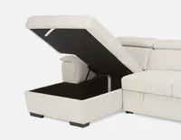 ODETTE left-facing sectional sofa-bed with storage