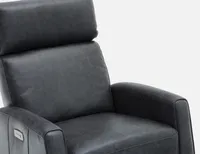 PERRY 100% leather power-recliner armchair with usb port