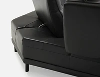 ANGKOR left-facing leather sectional sofa