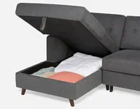 RENEE left-facing sectional sofa-bed with storage
