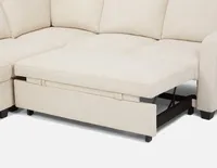 DELPHINE left-facing sectional sofa-bed with storage