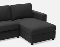 SACHA right-facing sectional sofa-bed with storage