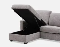 AVANTI sectional sofa-bed with memory foam mattress and storage