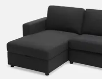 SACHA left-facing sectional sofa-bed with storage