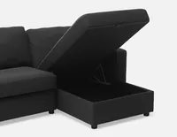 SACHA right-facing sectional sofa-bed with storage