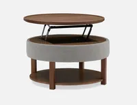 DAMIAN wood veneer lift-top coffee table with storage 84 cm