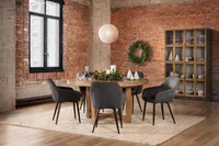 PYLOS solid mango wood round dining table 150 cm