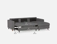 RENEE left-facing sectional sofa-bed with storage