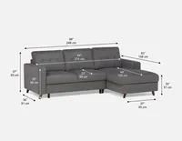 RENEE left-facing sectional sofa-bed with storage