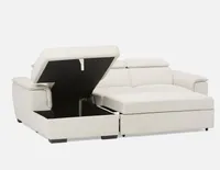 ODETTE left-facing sectional sofa-bed with storage