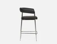 TAURO leatherette stool, chrome plated frame, seat height 66cm