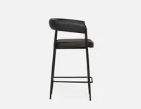 TAURO leatherette stool, brushed frame, seat height 66cm