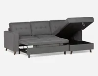 RENEE right-facing sectional sofa-bed with storage