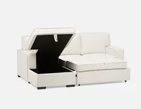 GUYLAINE left-facing sectional sofa-bed with storage