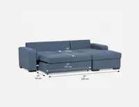 CAROLE left-facing sectional sofa-bed with storage
