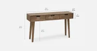 DINA acacia wood storage console table 140 cm