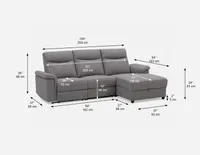 ROGER left-facing power-reclining sectional sofa with storage