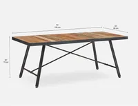 MOLTENO recycled fir wood dining table 190 cm