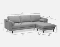 KINSEY right-facing sectional sofa