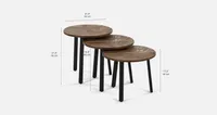 ZAK set of 3 recycled teak wood nesting tables