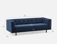LORETTA velvet 3-seater sofa