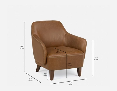 ENZO 100% leather armchair